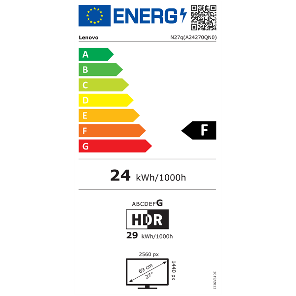 Lenovo 27" N27q QHD IPS HDMI/DP monitor