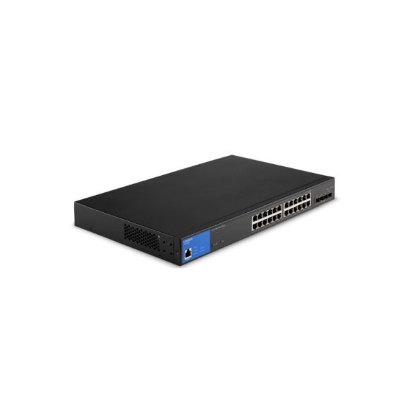 Linksys LGS328PC 24x GbE PoE+ LAN 4x SFP port L3 mendezselhető PoE+ switch