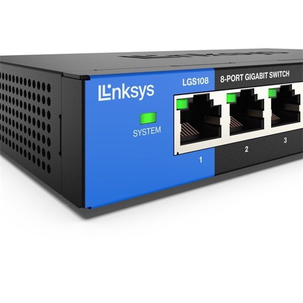 Linksys SMB LGS108 8port 10/100/1000Mbps LAN nem menedzselhető asztali Switch