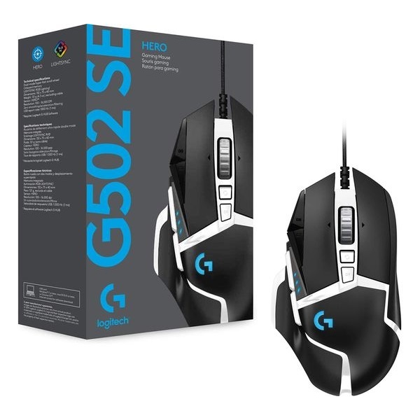 Logitech G502 SE HERO fekete-fehér gamer egér