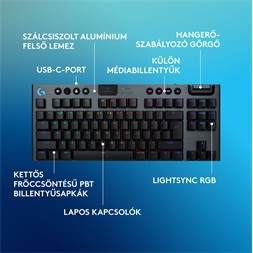 Logitech G915 X LIGHTSPEED TKL US vezeték nélküli fekete billentyűzet