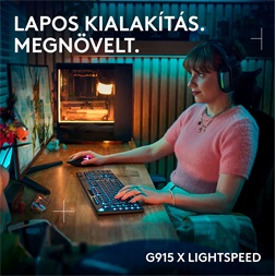 Logitech G915 X LIGHTSPEED US vezeték nélküli fekete billentyűzet