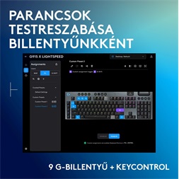 Logitech G915 X LIGHTSPEED US vezeték nélküli fekete billentyűzet