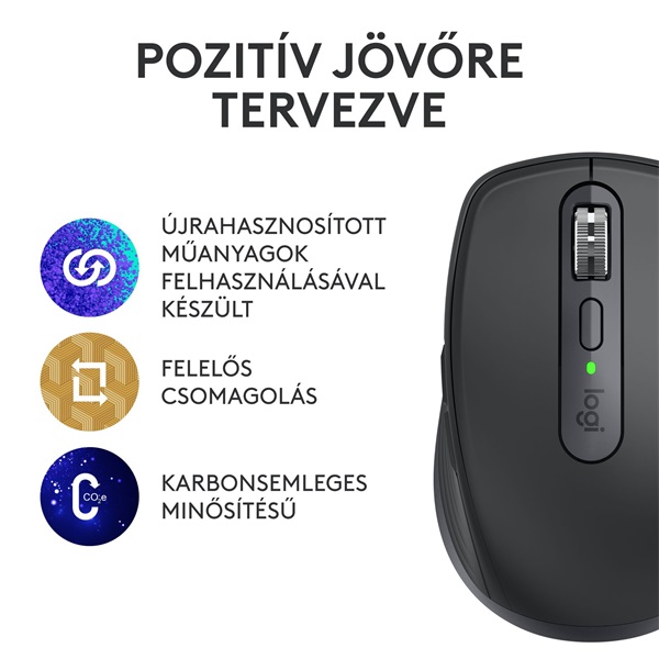 Logitech MX Anywhere 3S vezeték nélküli fekete egér