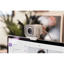 Logitech StreamCam 1080p Mikrofonos, piszkosfehér webkamera