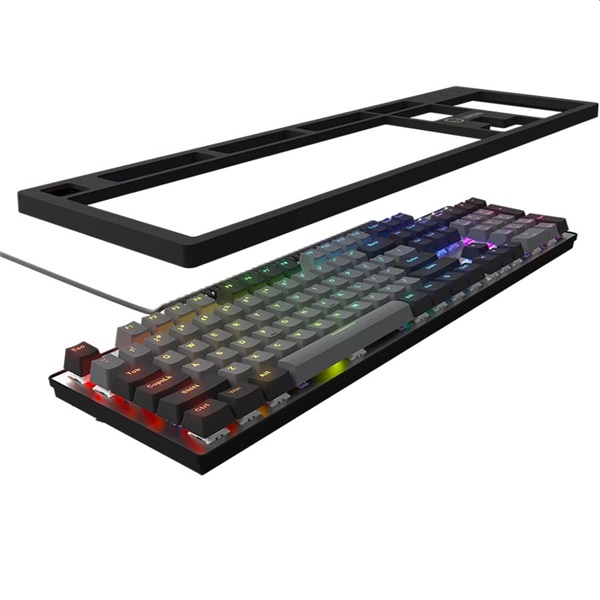 Lorgar Azar 514 RGB, fekete vezetékes mechanikus gamer billentyűzet