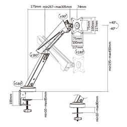 Lumi Legend LDT39-C012 17"-32" egykaros asztali monitor tartó konzol