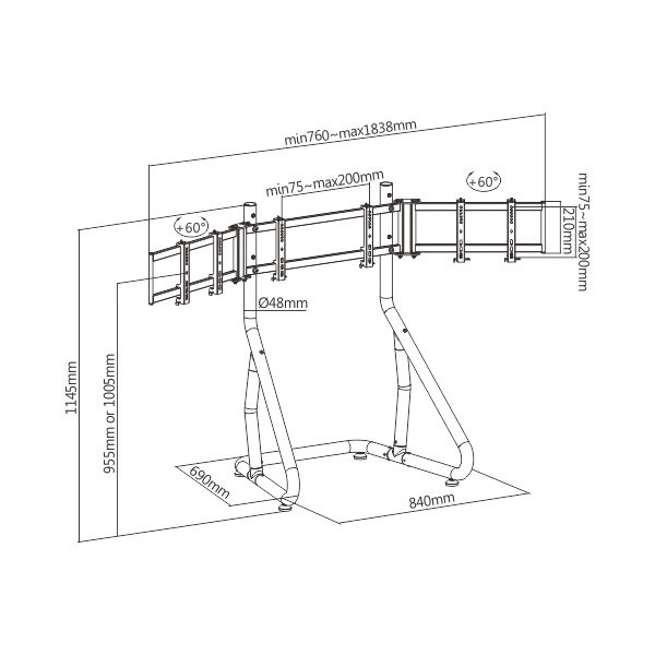 Lumi Legend LRS01-SR02 24"-32" tripla monitor állvány