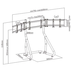 Lumi Legend LRS01-SR02 24"-32" tripla monitor állvány