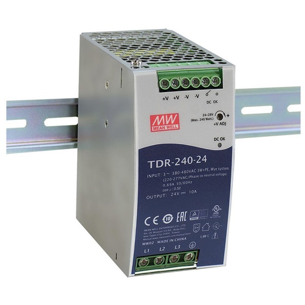 MEAN WELL TDR-240-48 48V 5A 240W DIN sínre szerelhető tápegység