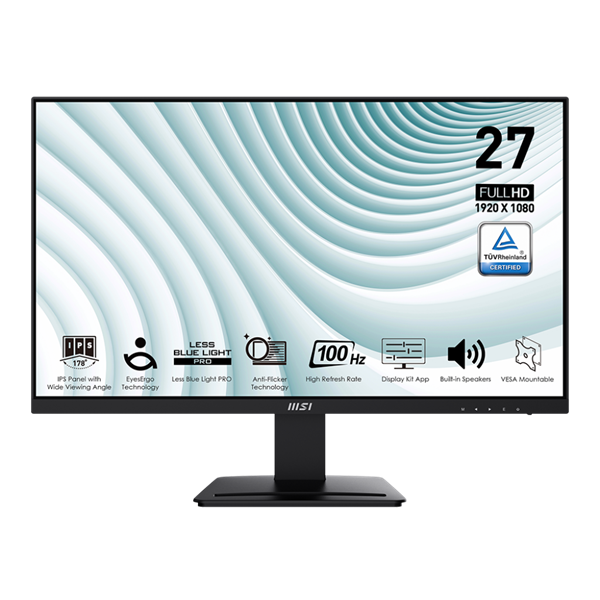 MSI 27" Business PRO MP273A FHD IPS 100Hz HDMI/DP/VGA fekete monitor