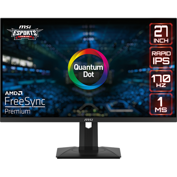 MSI 27" G274QPF-QD WQHD Rapid IPS 170Hz DP/HDMI/USB-C Esport gamer monitor