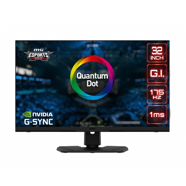 MSI 32" Optix MPG321QRF-QD WQHD IPS 175Hz DP/HDMI/USB Esport gamer monitor