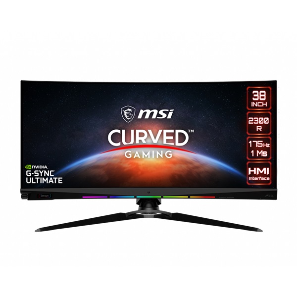 MSI 37,5" Optix MEG381CQR Plus UWQHD+ IPS 175Hz DP/HDMI/USB ívelt gamer monitor