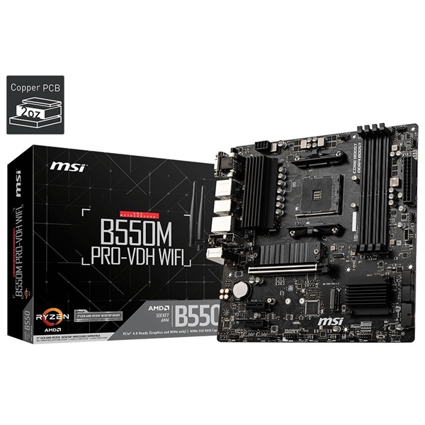 MSI B550M PRO-VDH WIFI AMD B550 AM4 mATX alaplap