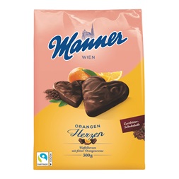 Manner Herzen 300g narancsos ostyaszív