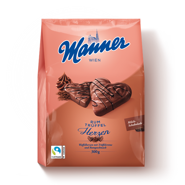 Manner Herzen 300g rumos ostyaszív