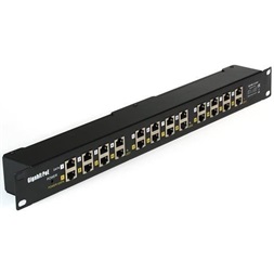 MaxLink 19" 1U 12 Port Gigabit 24V~57V DC PoE Injector