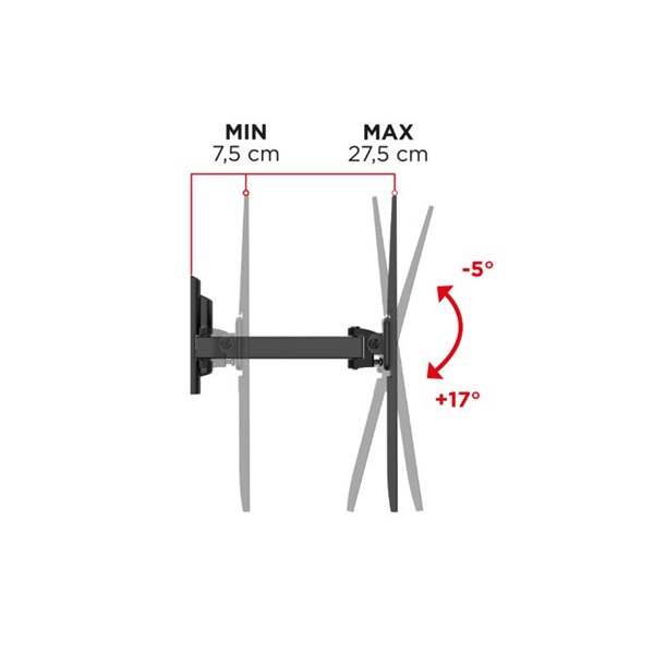 Meliconi Flatstyle FR400 (Fastblock) 40"-65" VESA 400x400 karos dönthető, forgatható fali konzol