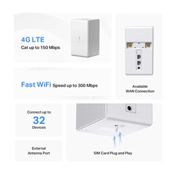 Mercusys MB110-4G 300Mbps Vezeték nélküli 4G LTE router