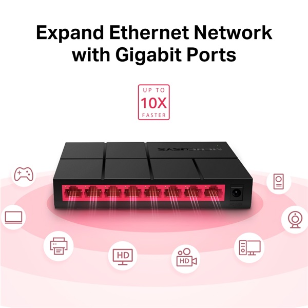 Mercusys MS108G 8port 10/100/1000Mbps nem menedzselhető asztali Switch