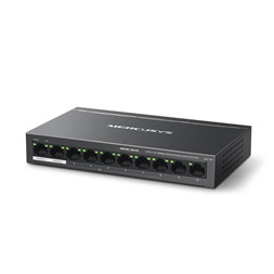 Mercusys MS110P 10port 10/100Mbps FE LAN 8xPoE+ LAN port nem menedzselhető asztali PoE+ Switch