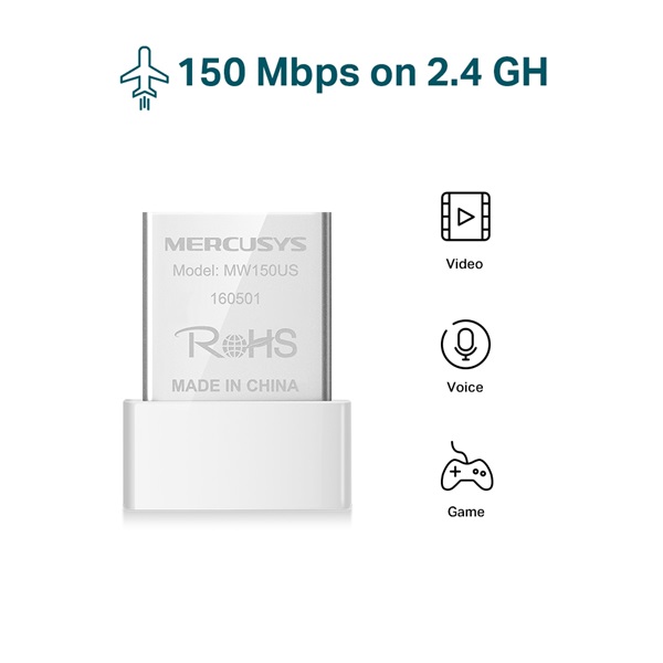 Mercusys MW150US 150Mbps Vezeték nélküli Nano USB Adapter