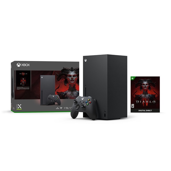 Microsoft Xbox Series X 1TB fekete játékkonzol + Diablo IV játékszoftver