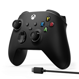 Microsoft Xbox fekete vezeték nélküli kontroller + USB-C kábel