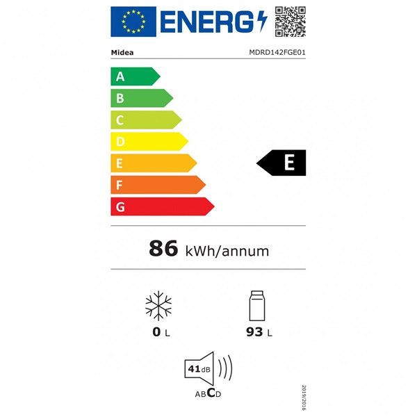 Midea MDRD142FGE01 egyajtós hűtőszekrény