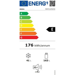 Midea MERT210FGE50 ezüst felülfagyasztós hűtőszekrény