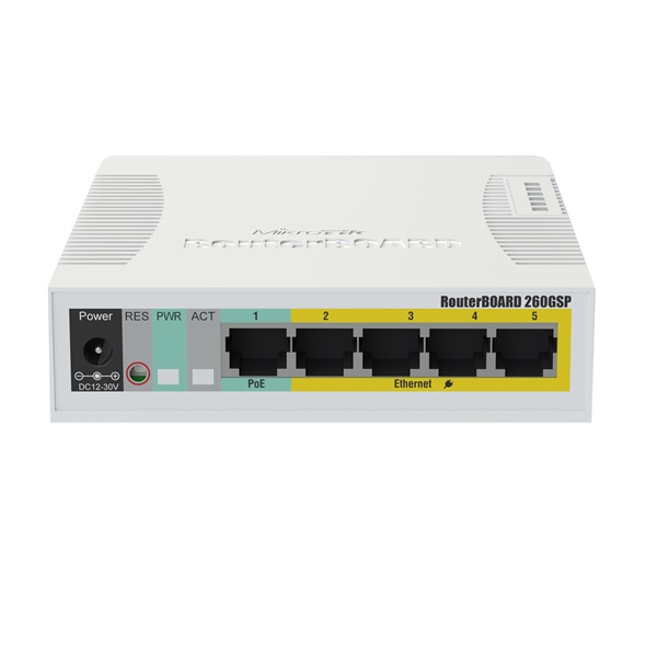 MikroTik RB260GSP/CSS106-1G-4P-1S 5port GbE 1xGbE SFP PoE switch