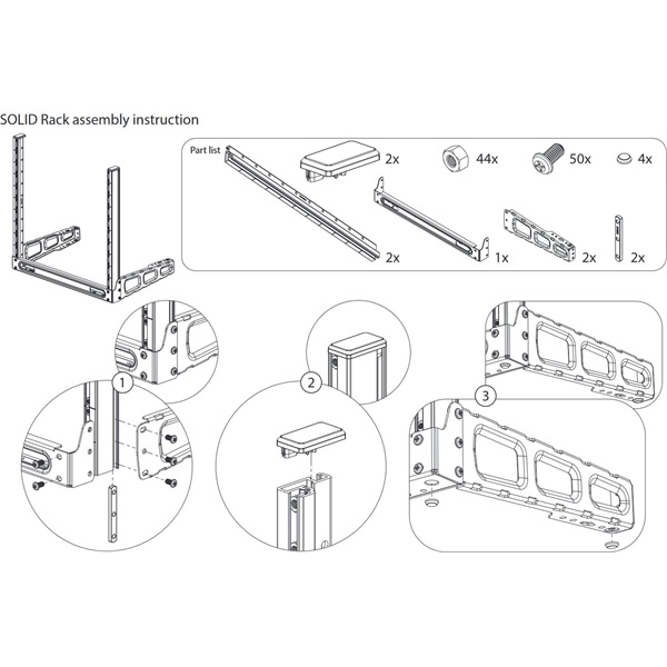 MikroTik SR-10U SolidRack 19" 10U asztali rack keret