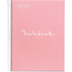 Miquelrius Emotions A4 PP 5x24 lapos pink kockás spirálfüzet