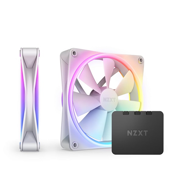 NZXT 2xF140 RGB DUO fehér ventilátor & RGB vezérlő