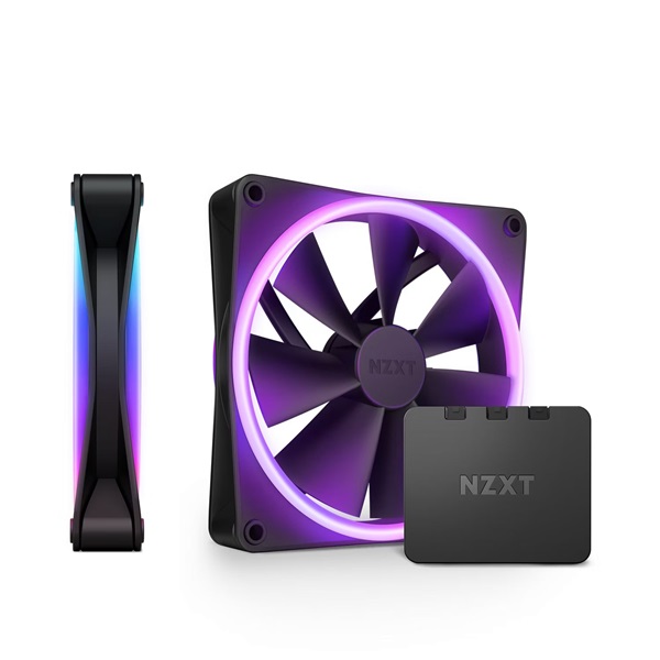 NZXT 2xF140 RGB DUO fekete ventilátor & RGB vezérlő