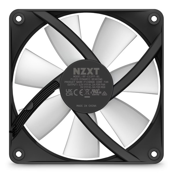 NZXT F120RGB Core 120mm Hub-mounted LED Single fekete hűtőventilátor