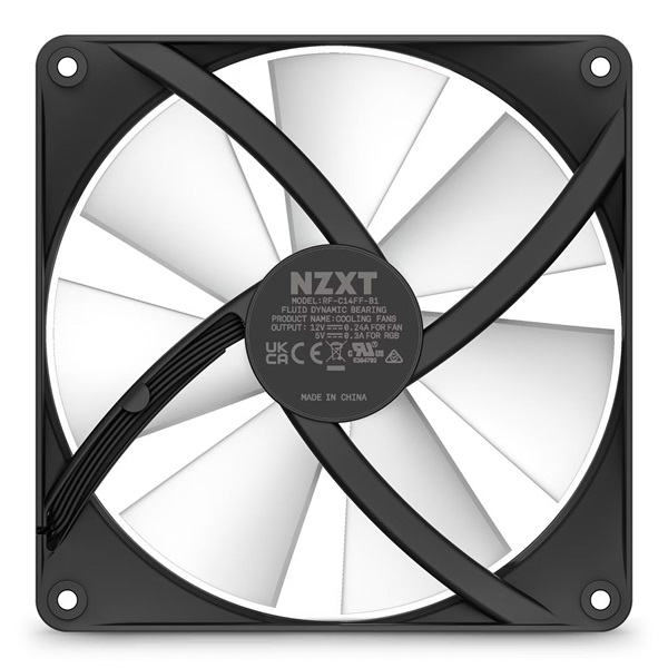 NZXT F140RGB Core 140mm Hub-mounted LED Single fekete hűtőventilátor