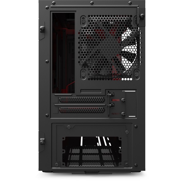 NZXT H210 Fekete-Piros (Táp nélküli) ablakos mini-ITX ház