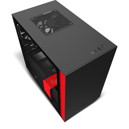 NZXT H210 Fekete-Piros (Táp nélküli) ablakos mini-ITX ház