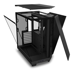 NZXT H6 Flow (2023) fekete (táp nélküli) ablakos ATX ház