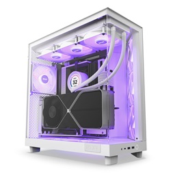 NZXT H6 Flow RGB (2023) fehér (táp nélküli) ablakos ATX ház