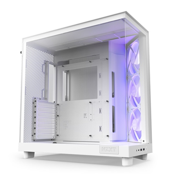 NZXT H6 Flow RGB (2023) fehér (táp nélküli) ablakos ATX ház