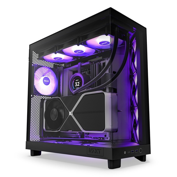 NZXT H6 Flow RGB (2023) fekete (táp nélküli) ablakos ATX ház