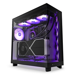 NZXT H6 Flow RGB (2023) fekete (táp nélküli) ablakos ATX ház