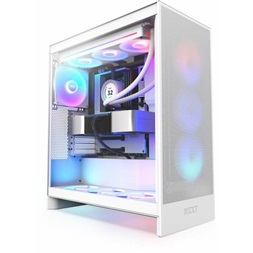 NZXT H7 Flow 2024 RGB Fehér (Táp nélküli) ablakos ATX ház