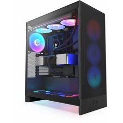 NZXT H7 Flow 2024 RGB  Fekete (Táp nélküli) ablakos ATX ház