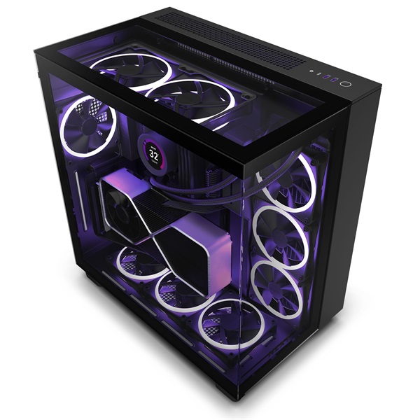 NZXT H9 Elite Fekete (Táp nélküli) ablakos ATX ház