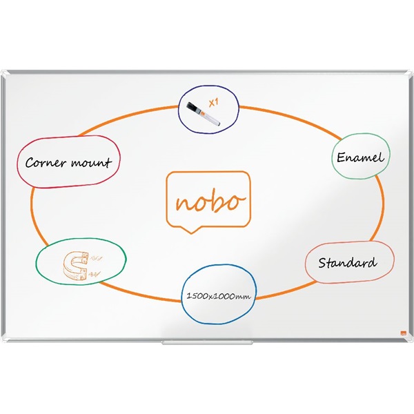 Nobo Premium Plus 150x100cm zománcozott mágneses fehértábla