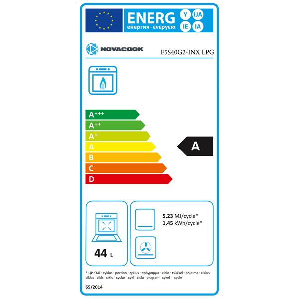 Novacook F5S40G2 INX LPG inox gáztűzhely